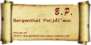Bergenthal Perjámos névjegykártya